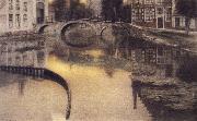 Fernand Khnopff Memory of Bruges,The Entrance of the Beguinage USA oil painting artist